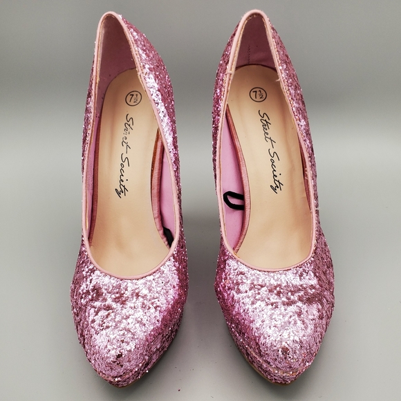 Street Society Pink Sequins Heels - Picture 4 of 5